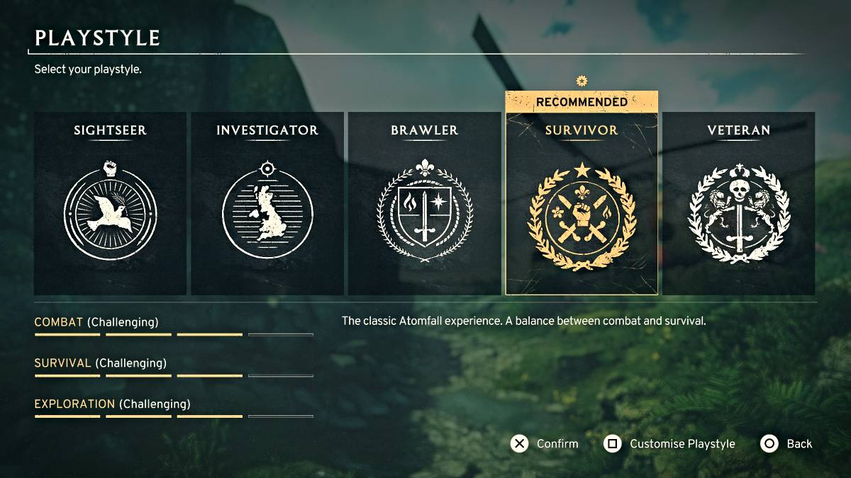Menu Playstyle in Atomfall