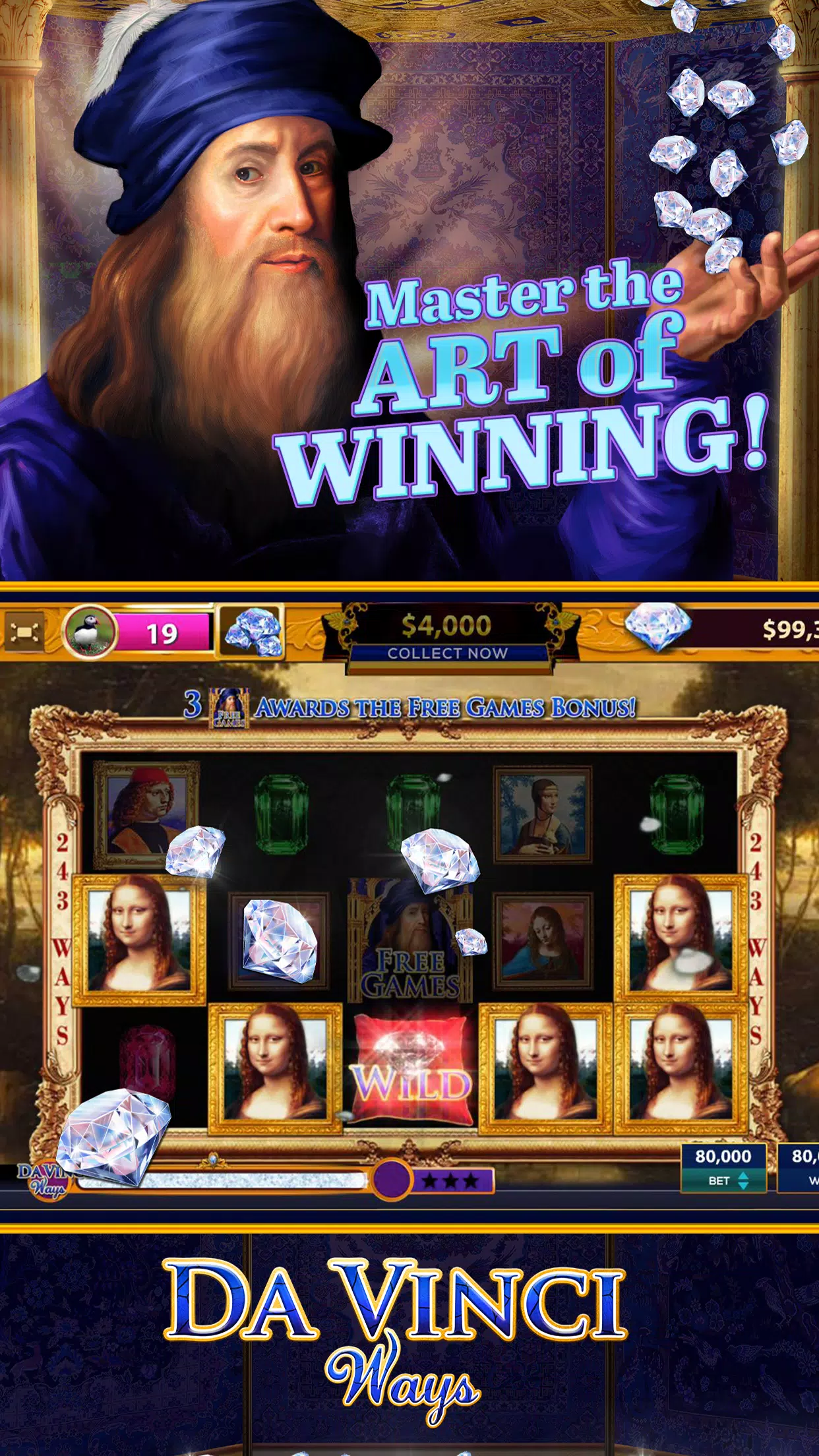 Da Vinci Diamonds Casino Capture d'écran 1