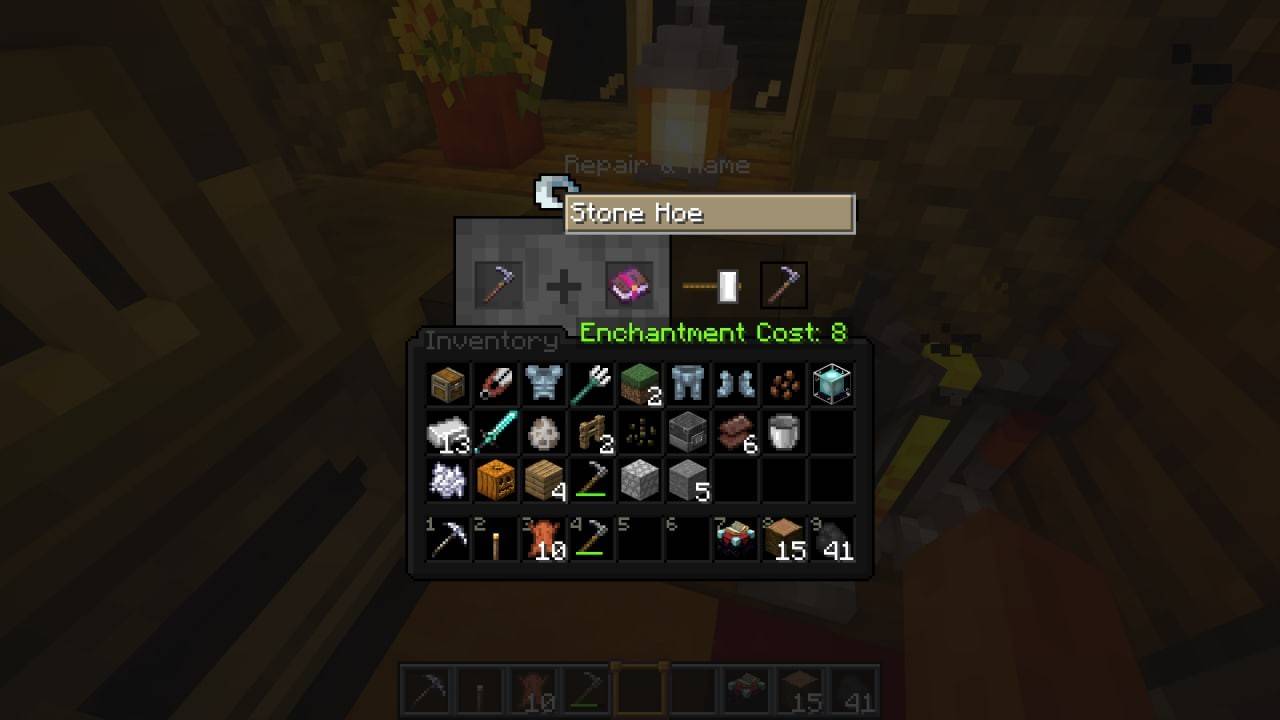 Reparando itens encantados no Minecraft