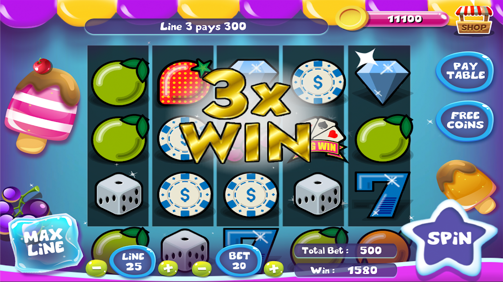 Slot Matchine IceCream - Vegas Casino Slot Games Captura de tela 1