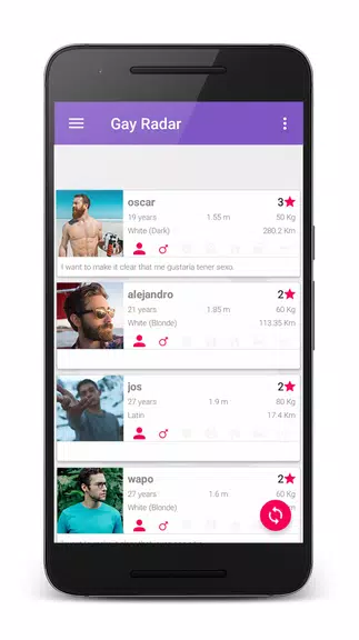 Gay Radar - dating, meeting chat hookup with men. Ảnh chụp màn hình 1