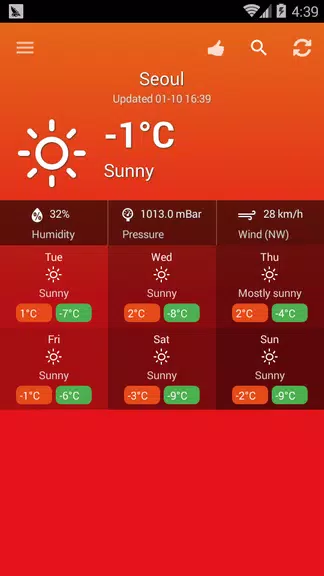 Weather South Korea ภาพหน้าจอ 0