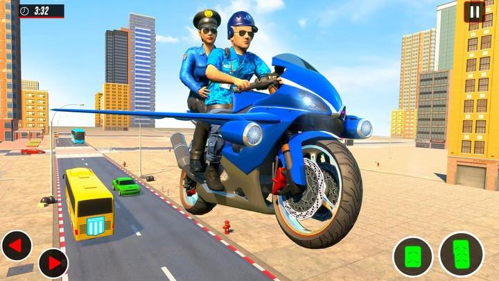 Flying Police Bike Games Captura de pantalla 0