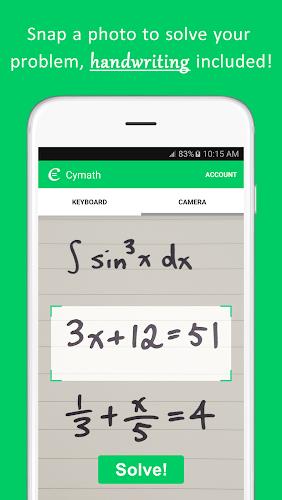 Schermata Cymath - Math Problem Solver 0