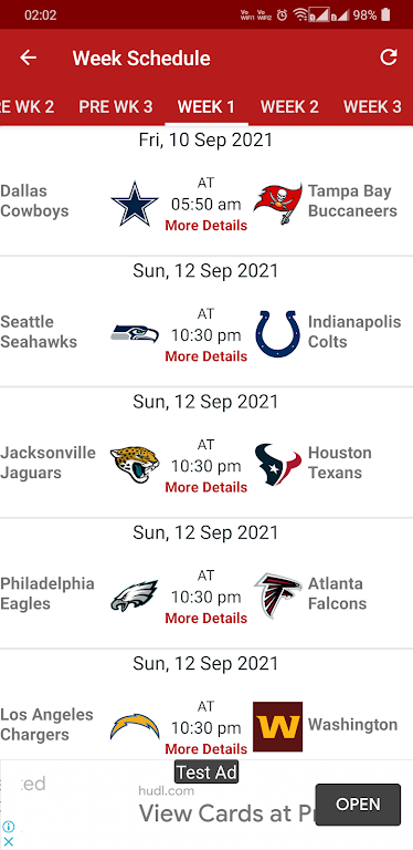 NFL 2024 Schedule Scores應用截圖第2張