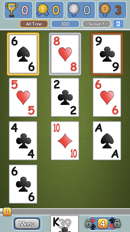 One Stack Solitaire: Free Card Game Captura de pantalla 2