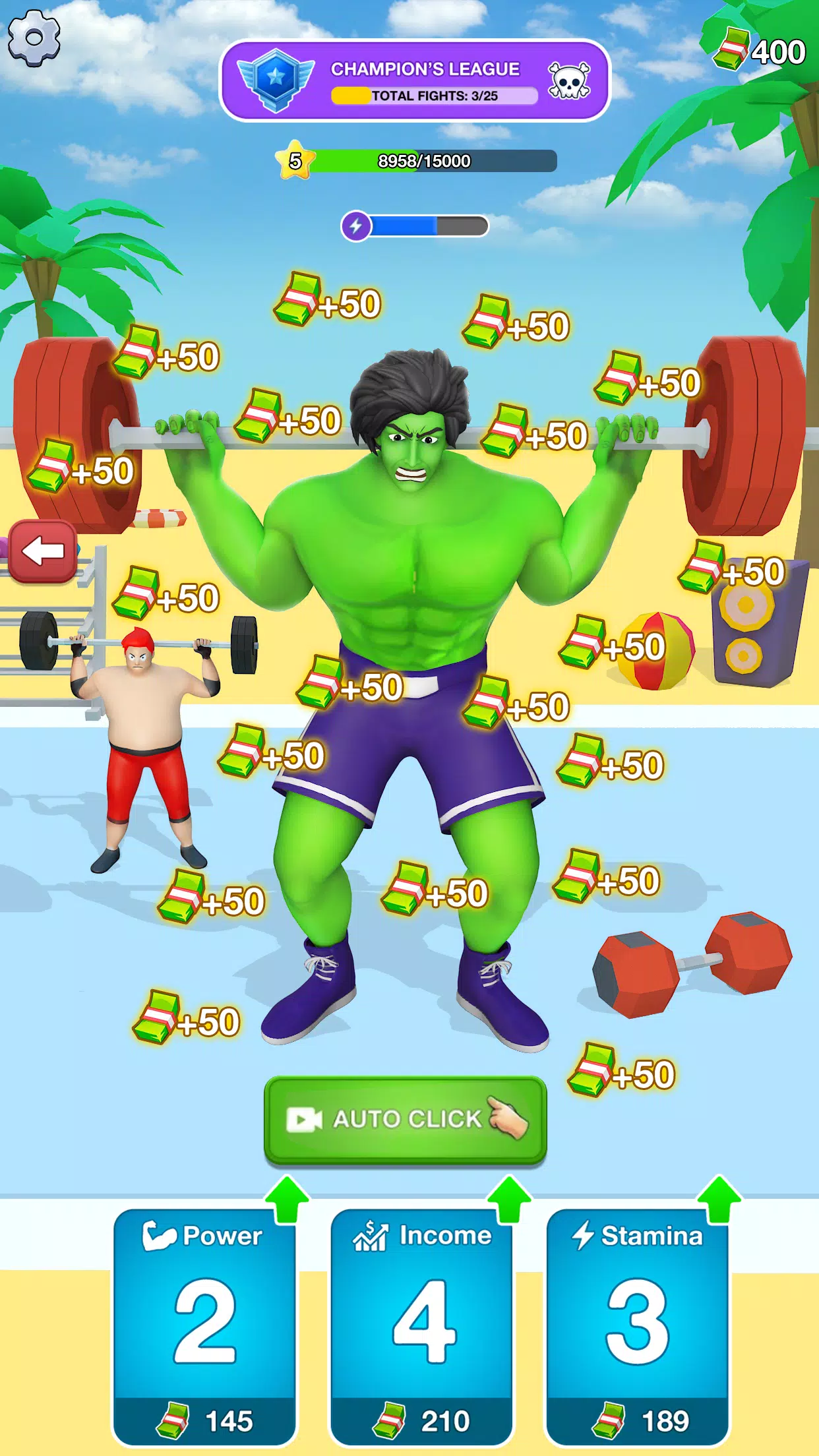 Gym Clicker Hero: Idle Muscles ဖန်သားပြင်ဓာတ်ပုံ 2