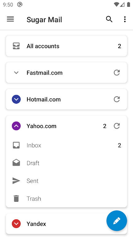 Sugar Mail email app Captura de pantalla 1