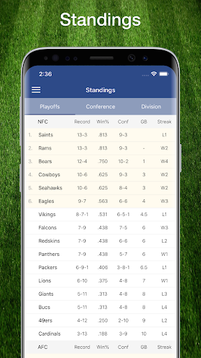 Football NFL 2017 Schedule, Live Scores, & Stats Capture d'écran 1