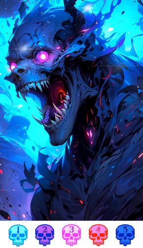 Dark Skeleton Color by number スクリーンショット 2