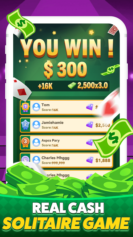 Solitaire Clash-Win Cash ภาพหน้าจอ 1