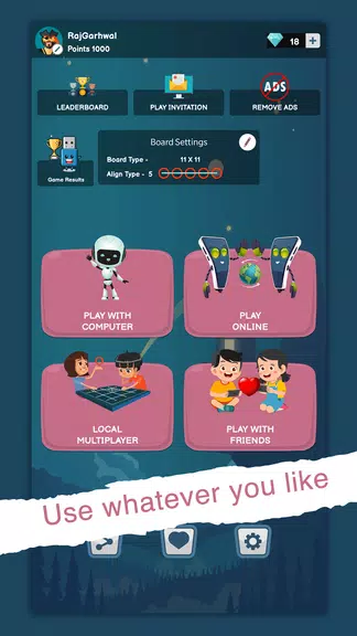 Tic Tac Toe Online - XO Game Tangkapan skrin 0