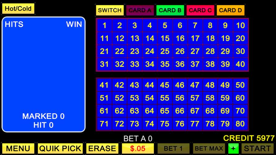 Keno 4 Card Schermafbeelding 2