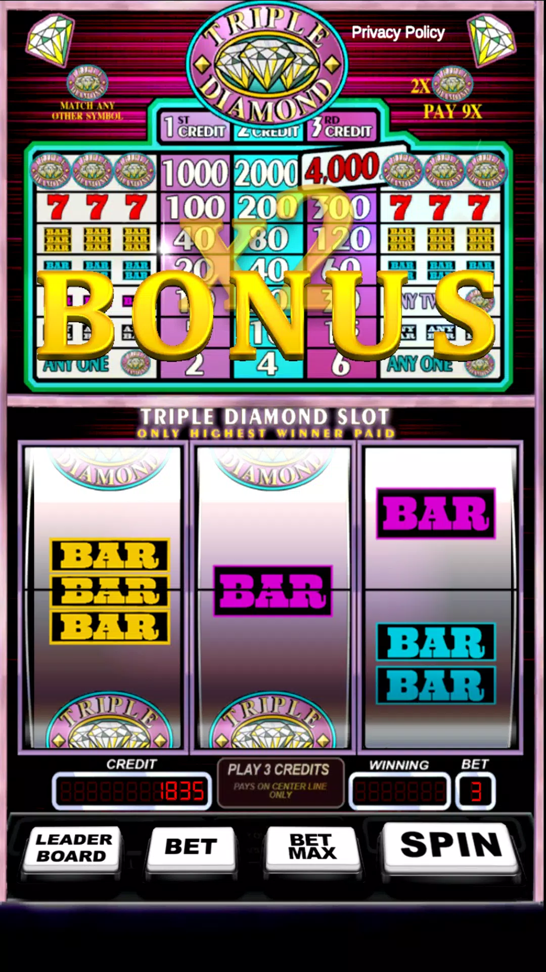 Triple Pay Diamond Slot Ekran Görüntüsü 1